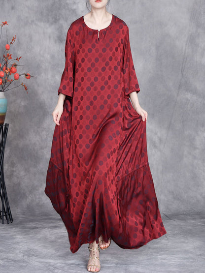 Women Summer Artsy Dot Irregular Strap Maxi Dress OP1030