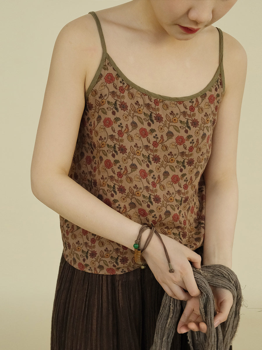 Women Summer Vintage Floral Cotton Vest PP1046