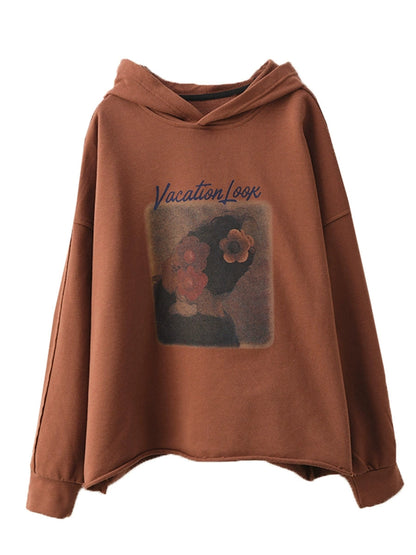 Sweat-shirt à capuche imprimé décontracté pour femme AH1008 