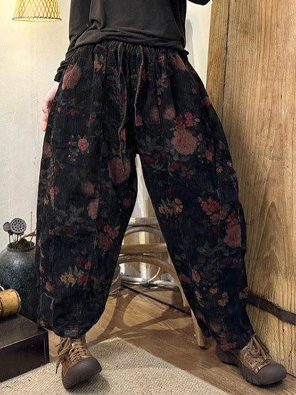 Pantalon sarouel épissé à fleurs rétro pour femme AX1001 