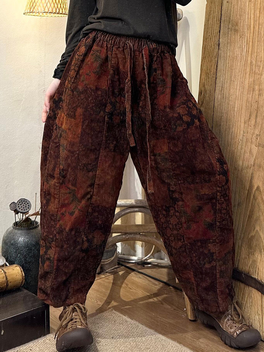 Pantalon sarouel épissé à fleurs rétro pour femme AX1001 