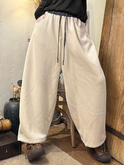 Women Autumn Casual Colorblock Cotton Loose Pants AV1006