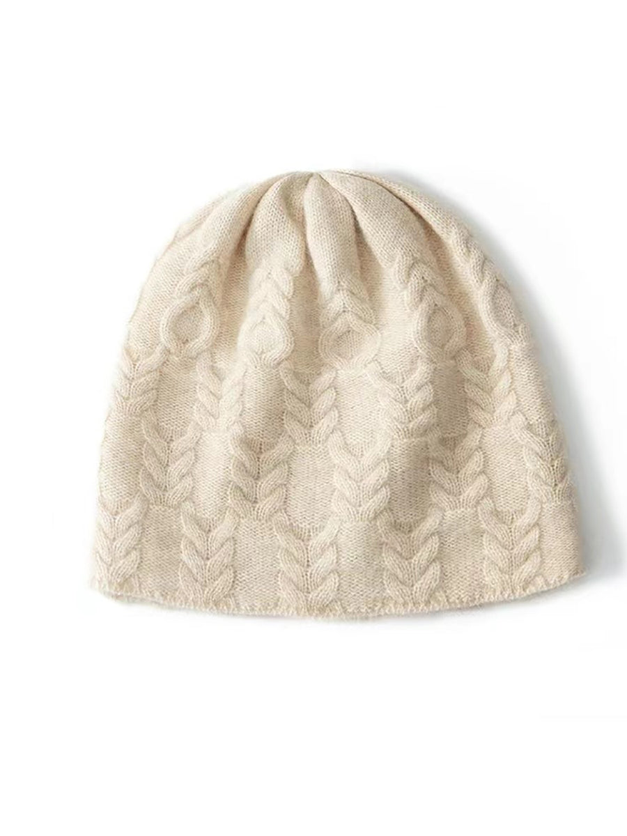 Winter Cable Knit Wool Warm Soft Hat QN001