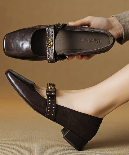 Bow Sheepskin Black Rivet 2025 Loafer Chunky Splicing Shoes