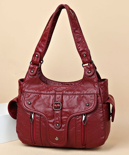 Shoulder Capacity Calf 2025 New Black Large Bag Leather