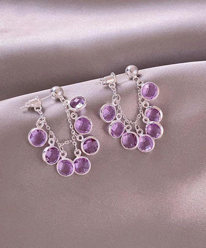 Crystal Blue Copper Earrings Alloy New 2025 Hoop