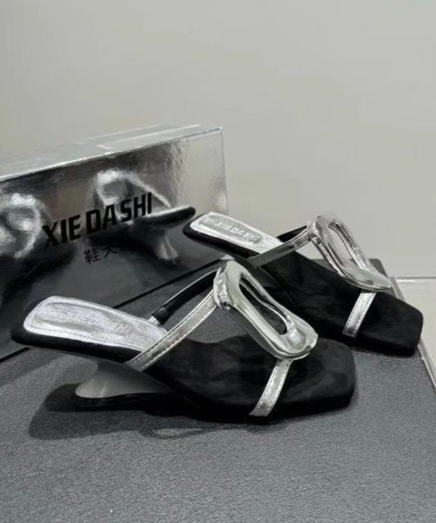 Wedge Gold Slide French Heel 2025 Style Sandals New