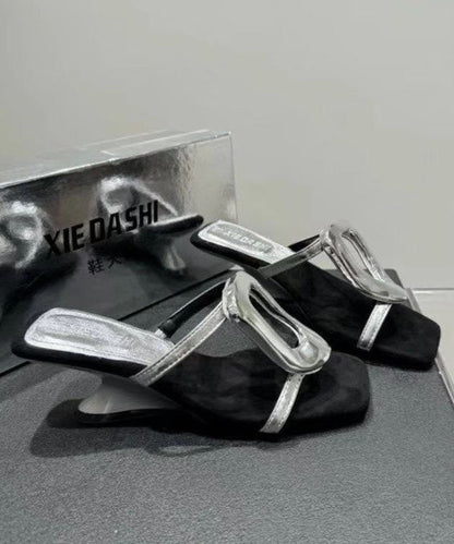 Wedge Gold Slide French Heel 2025 Style Sandals New