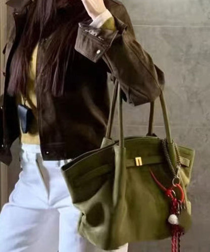 Shoulder Bag 2025 Capacity Large Green New Suede