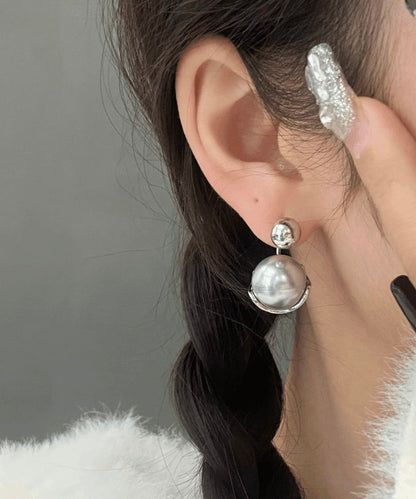 Pearl Sterling Silver Stud 2025 Earrings New Grey