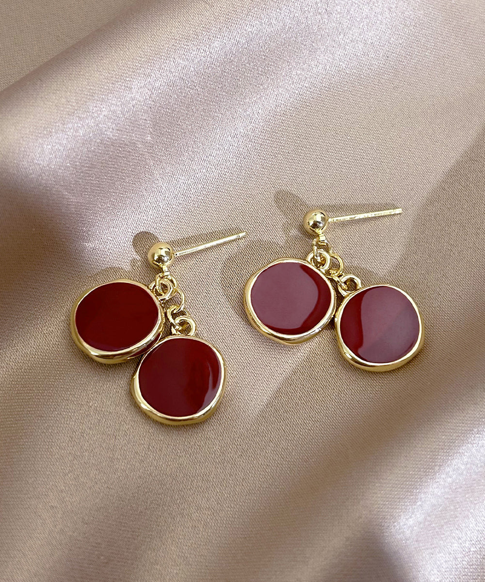 New Disc Earrings 2025 Drop Copper Red Overgild
