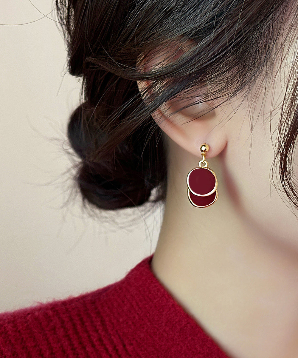 New Disc Earrings 2025 Drop Copper Red Overgild