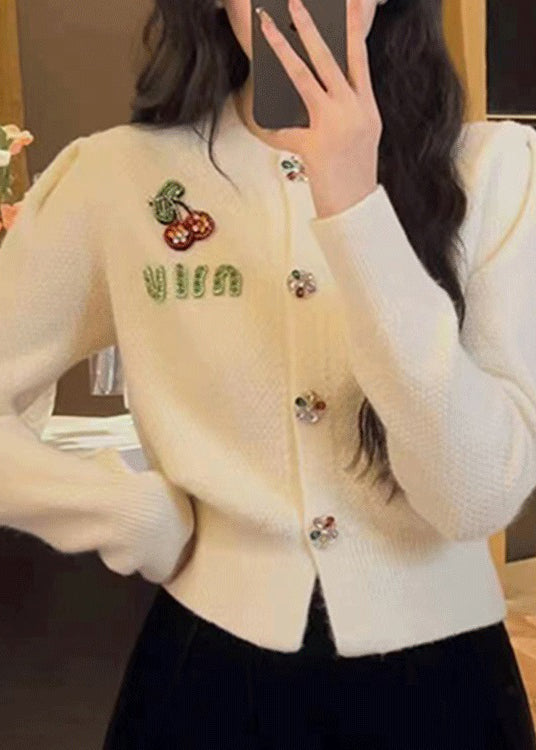 2025 New Red O Neck Button Knit Cardigan Spring YY013