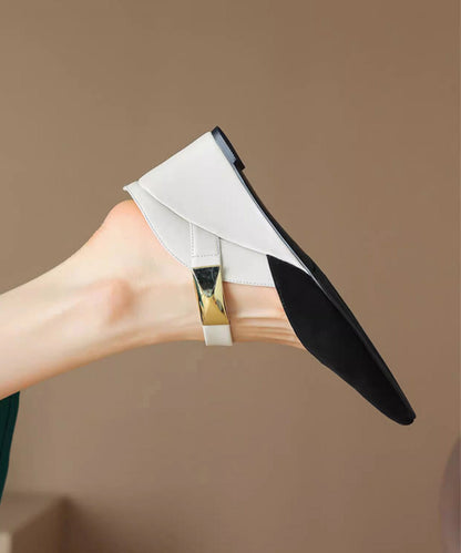 New Heels Sandals Apricot Summer Wedge Pointed Slide Rivet 2025