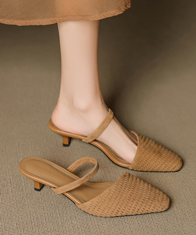 Splicing High Sandals Blue Suede Slide 2025 Heel