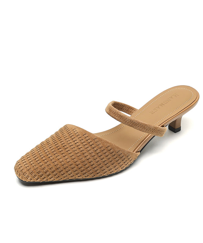 Splicing High Sandals Blue Suede Slide 2025 Heel