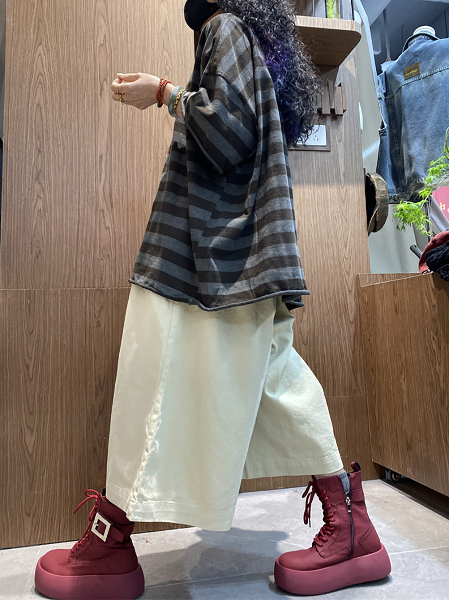 Shirt size Plus Women Summer Stripe O-Neck Colorblock