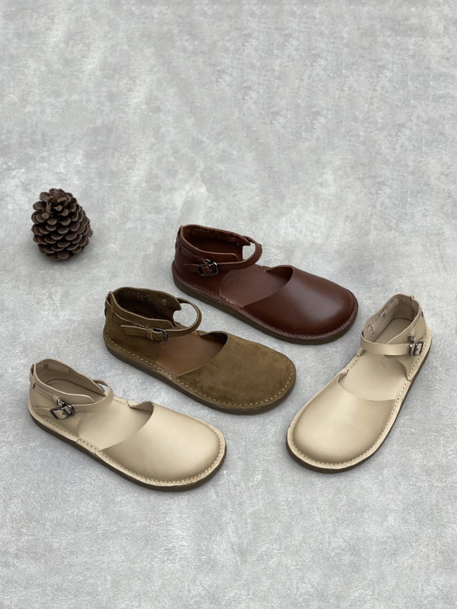 Leather Flat Women Summer Genuine Sandals