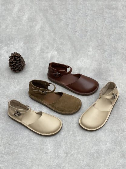 Leather Flat Women Summer Genuine Sandals