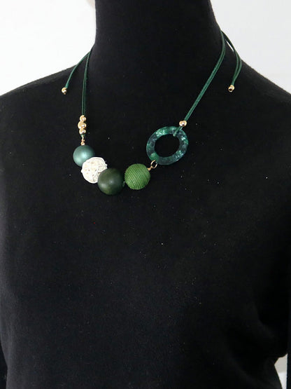 Pendant Wooden Women Necklace Casual Resin