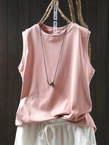 Shirt Women 100%Cotton Pure O-Neck Color Summer Casual