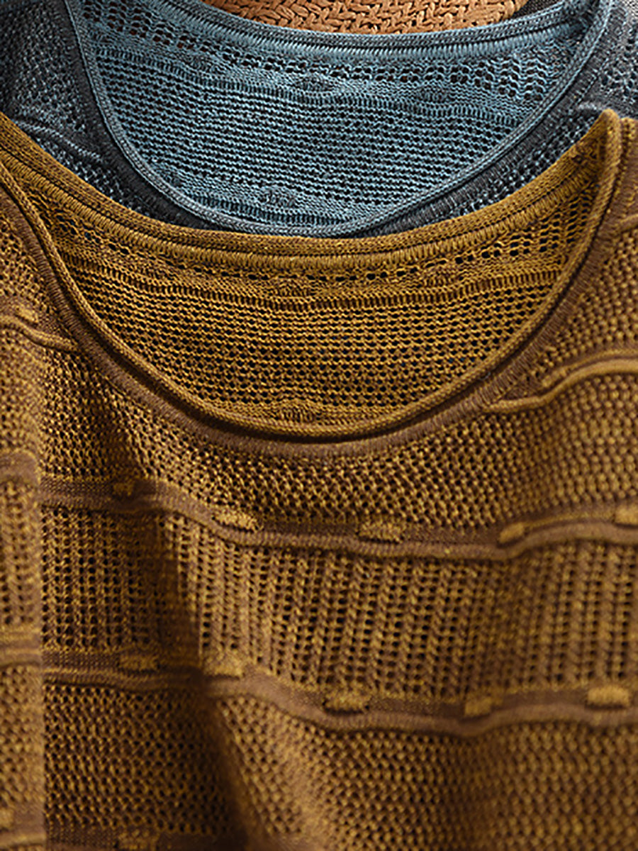 Summer O-Neck Stripe Shirt Knitted Casual Women