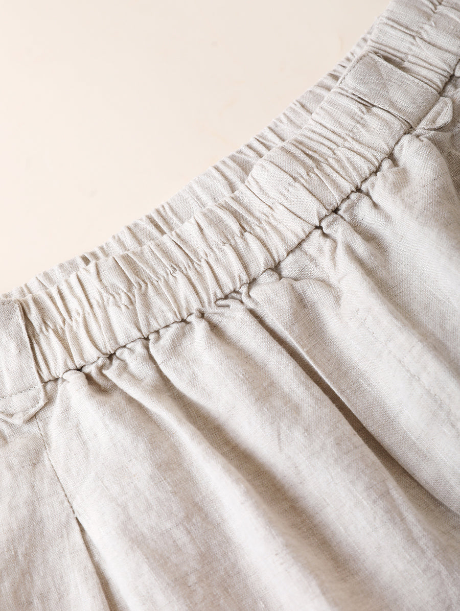 Summer Pants Pure Women 100%Linen Casual Color Fifth