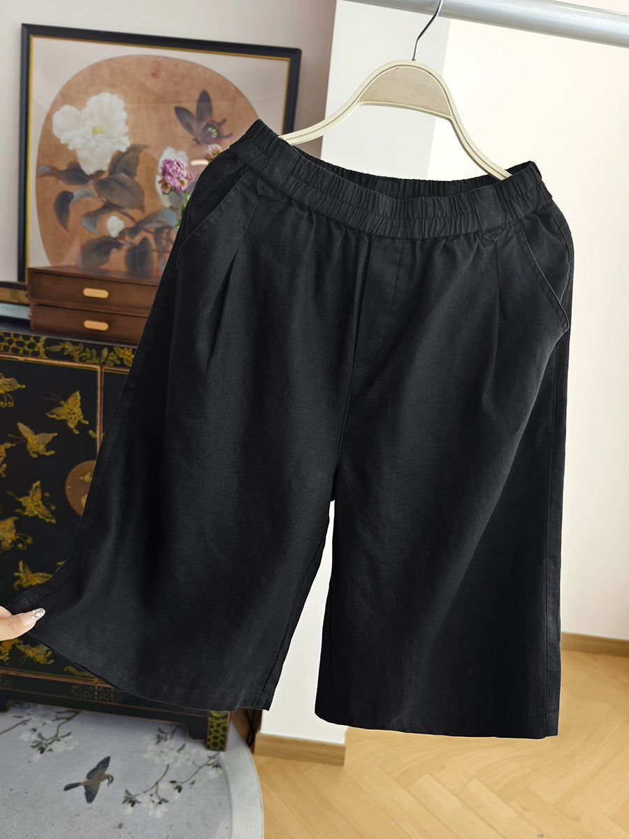 Summer Pants Pure Women 100%Linen Casual Color Fifth