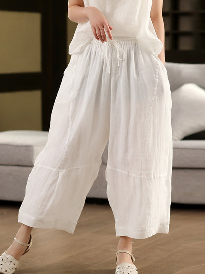 Loose Women Color 100%Ramie Artsy Pure Bloomers Summer