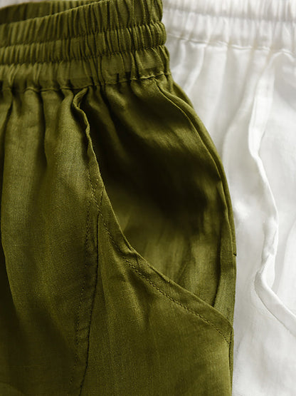 Loose Women Color 100%Ramie Artsy Pure Bloomers Summer