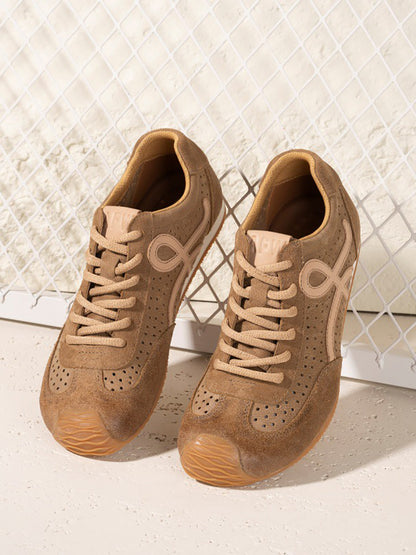 Genuine Men Sport Shoes Leather Breathable Vintage