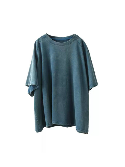 Summer 100%Cotton Women Shirt O-Neck Pure Color Casual