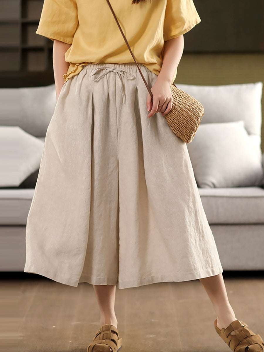 Summer Pure 100%Linen Skirt Color Women