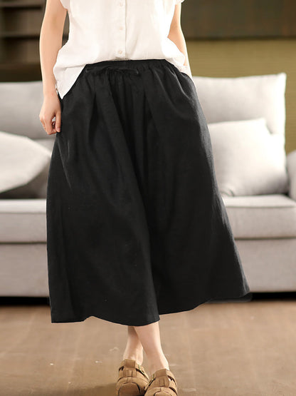 Summer Pure 100%Linen Skirt Color Women