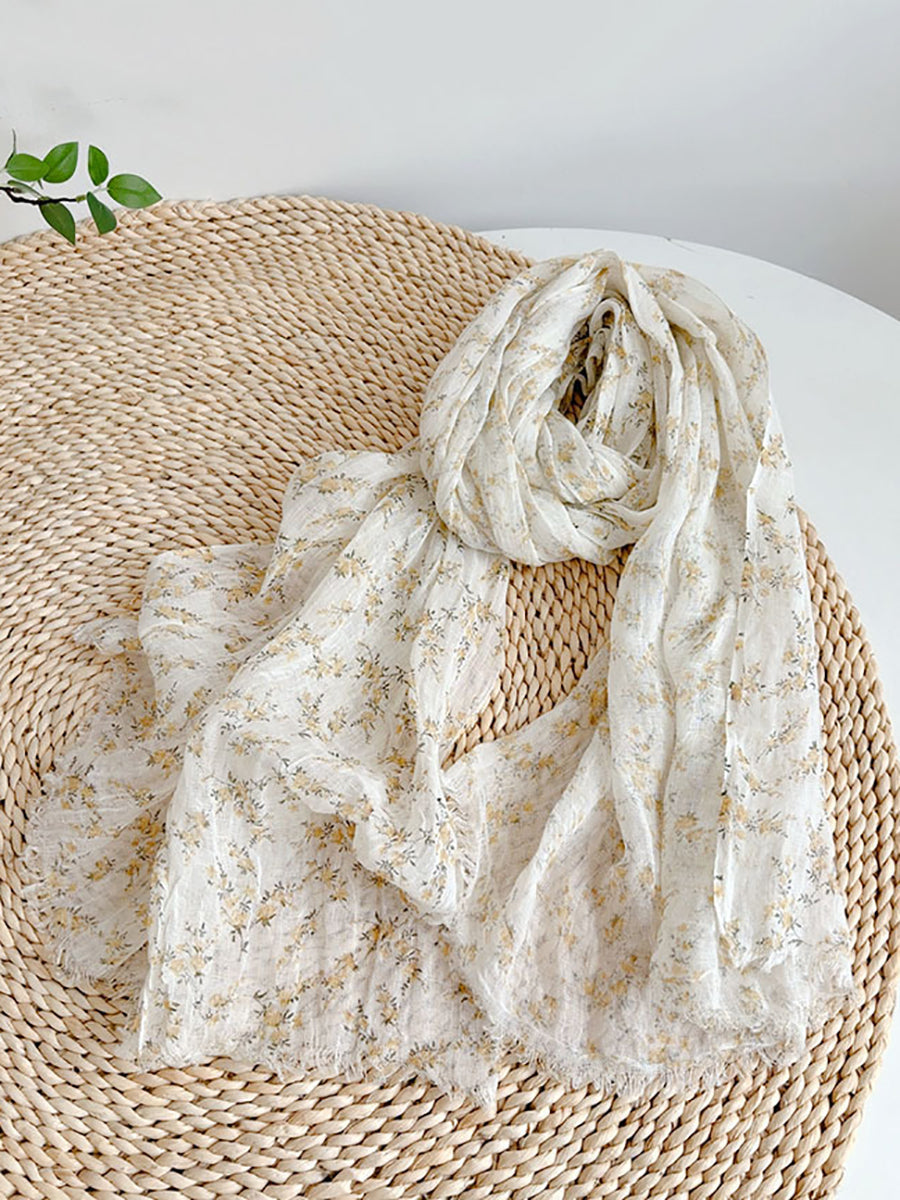 Shawl Thin Floral Artsy Scarf Summer