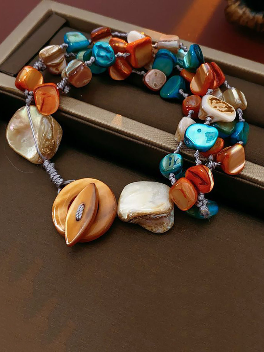 Stone Colorful Shell Necklace Bohemia Multilayer