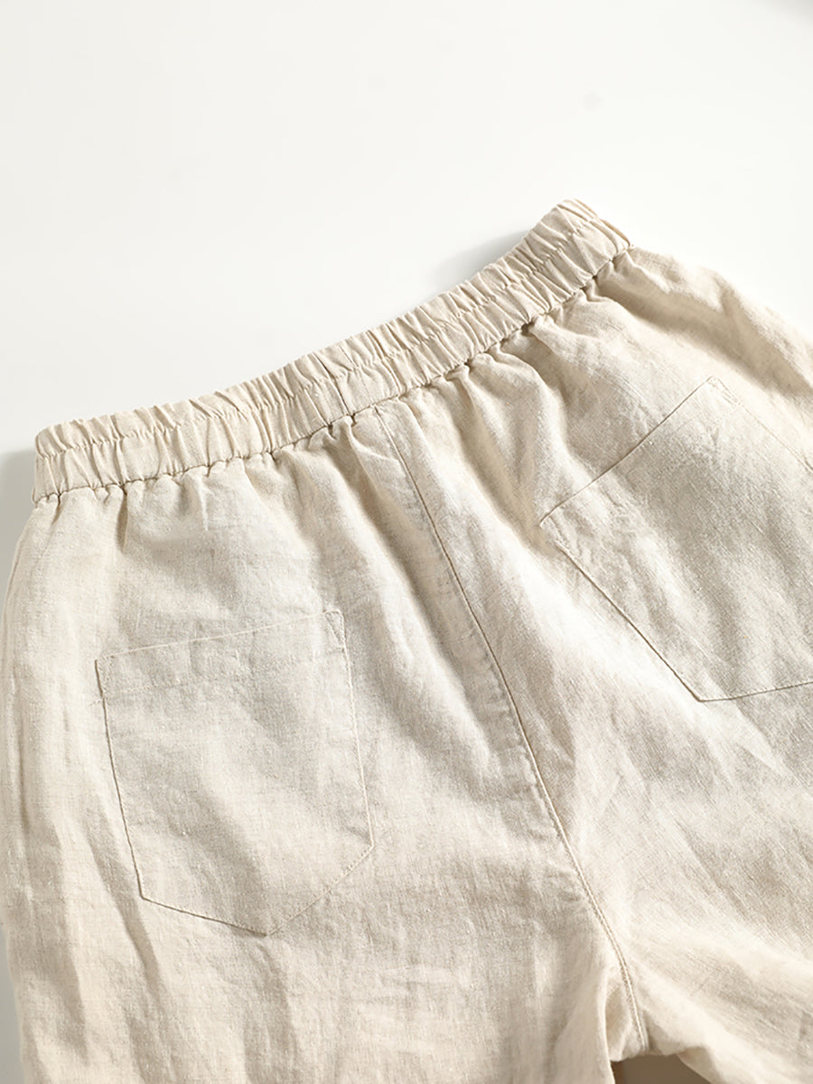 Pure Summer Harem Casual 100%Linen Pants Color Women