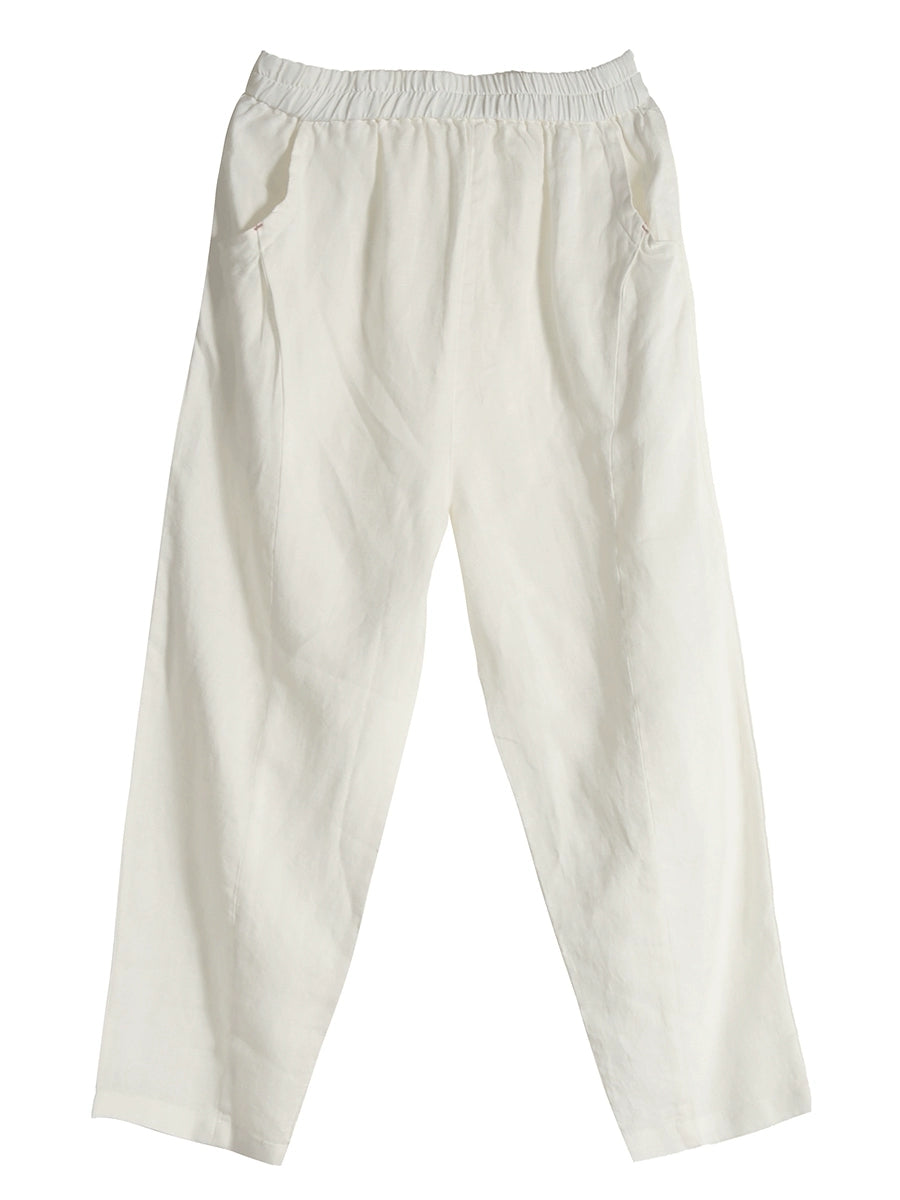 Pure Summer Harem Casual 100%Linen Pants Color Women