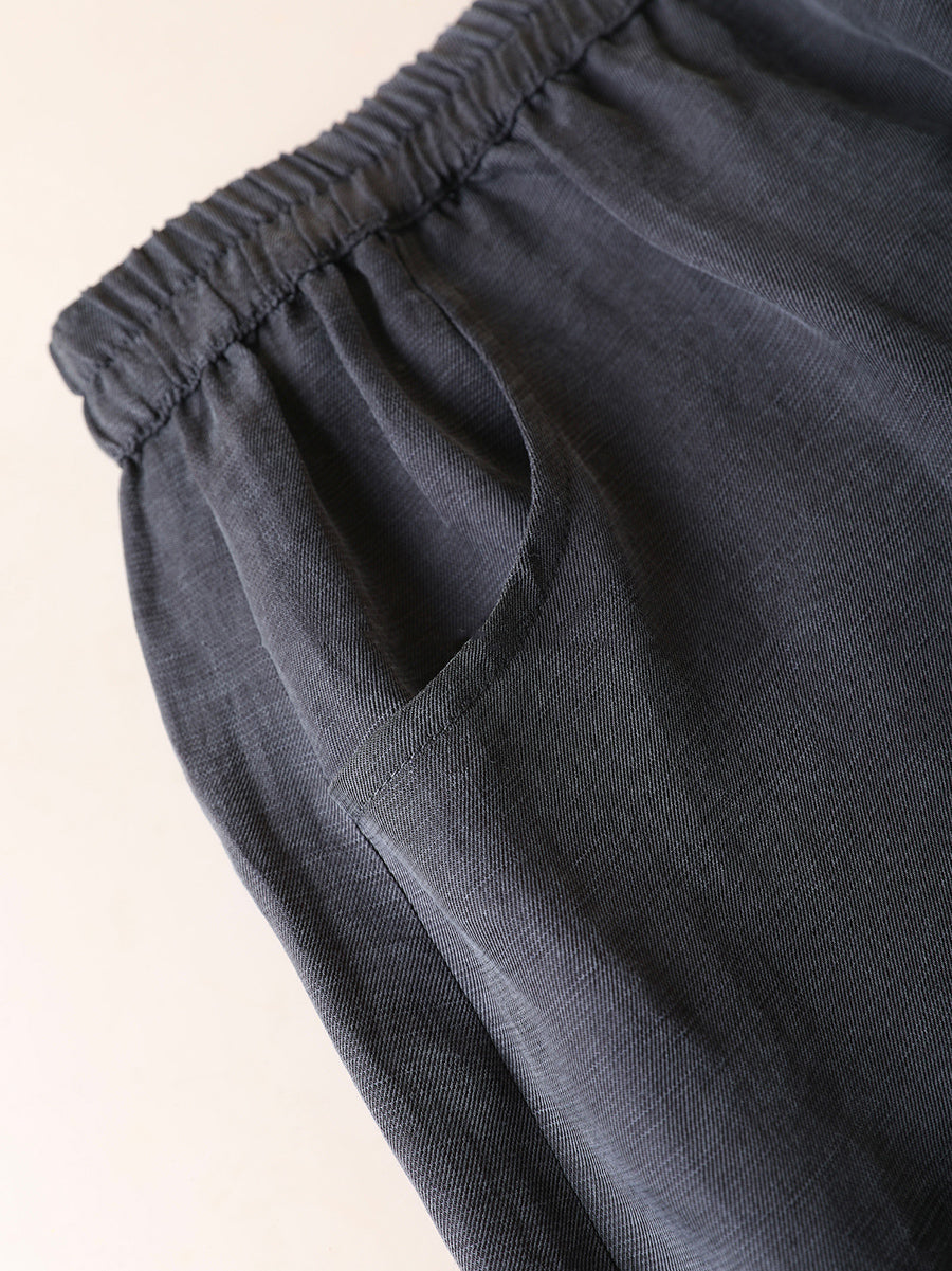 Summer Straight Women Color Pure Skirt Linen