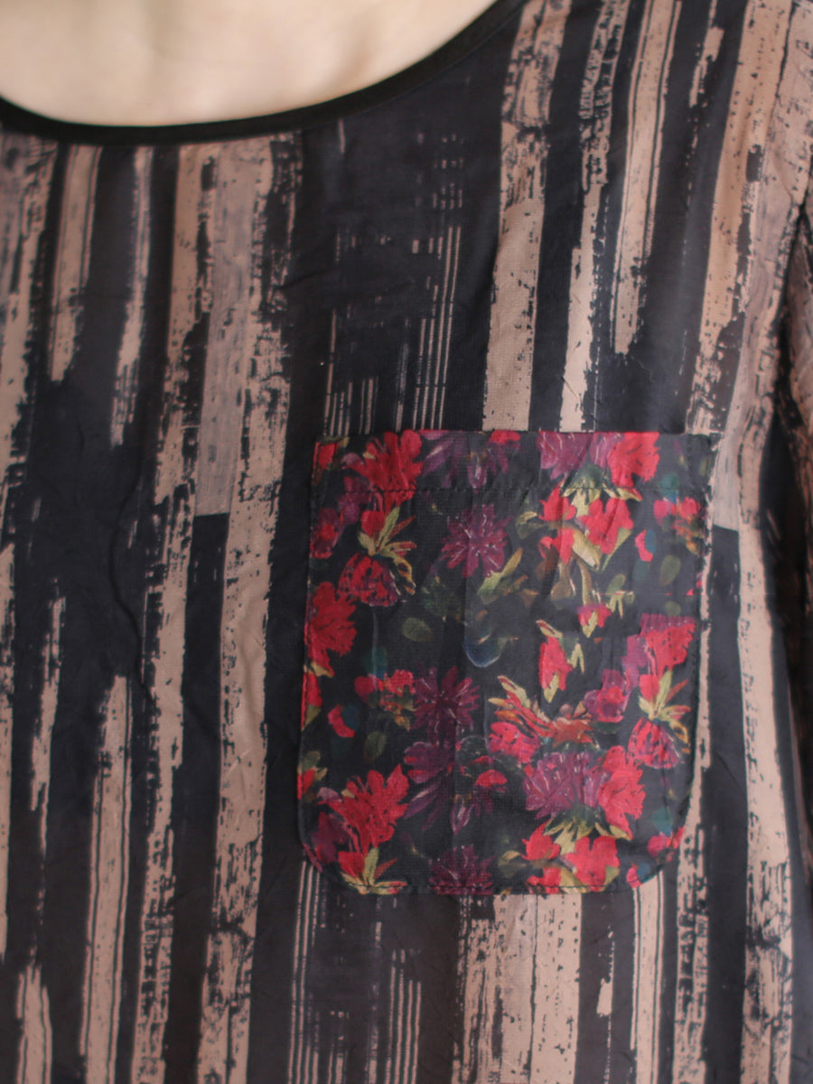 Summer Vintage O-Neck Stripe Women Suits Loose