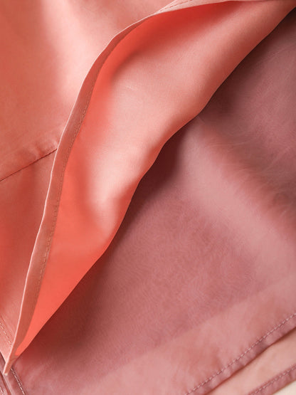 Color Pure Summer O-Neck Spliced Women Shirt Artsy