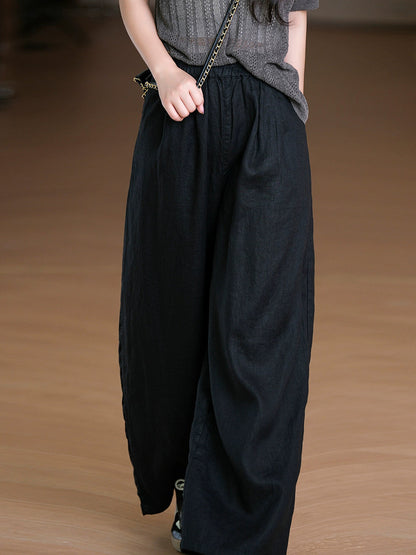 Pants Pure Straight Women 100%Linen Summer Color