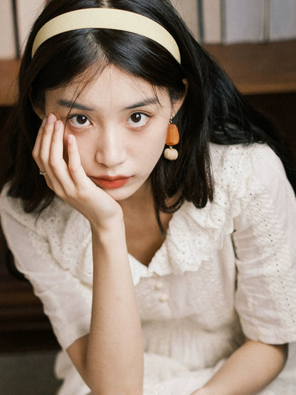 Ball Straw Women Wooden Earrings Weave Bohemia