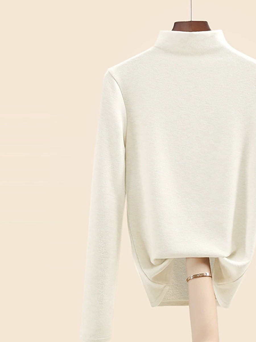 Autumn Half-Turtleneck Blouse Casual Women Warm Base
