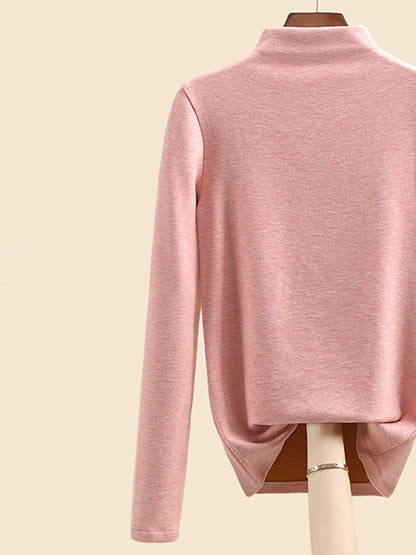 Autumn Half-Turtleneck Blouse Casual Women Warm Base