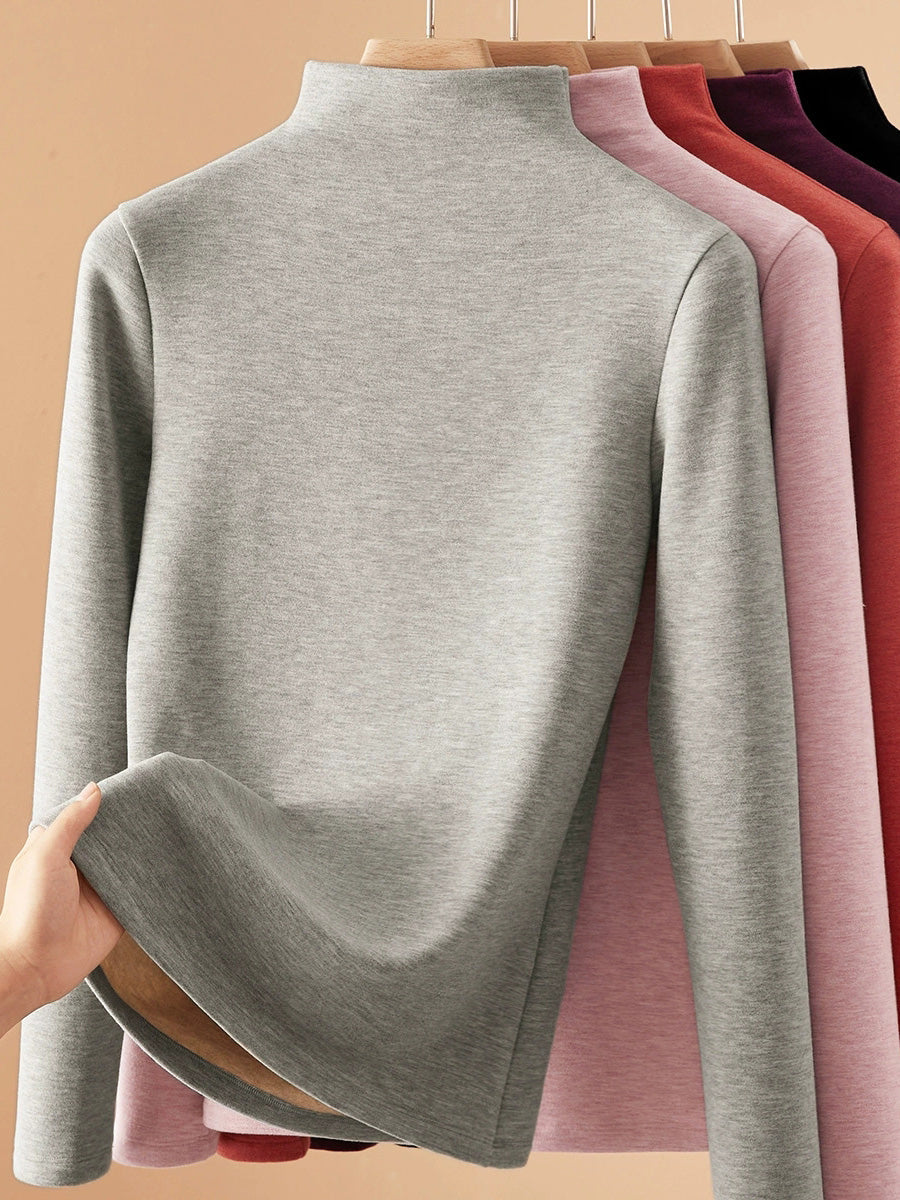Autumn Half-Turtleneck Blouse Casual Women Warm Base