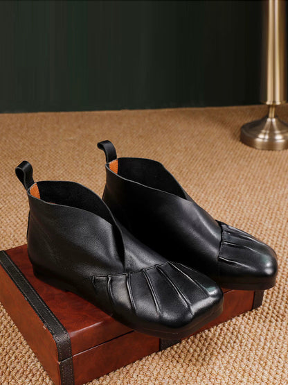 Spliced Shoes Leather Women Soft Autumn