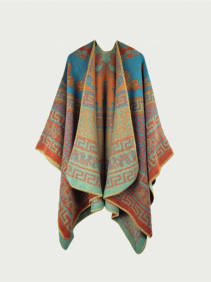 Warm Shawl Autumn Women Ethnic Print