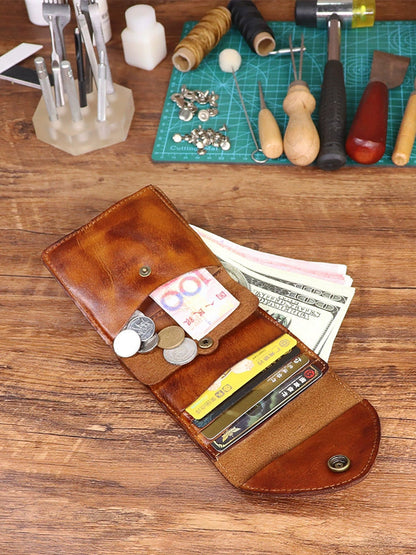 Wallet Leather Retro Square Multifunctional