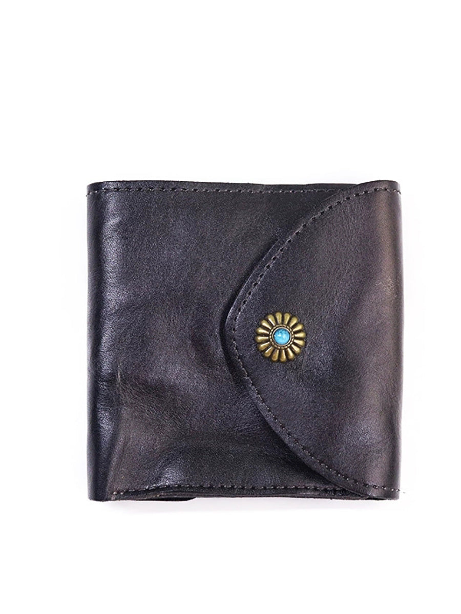 Wallet Leather Retro Square Multifunctional